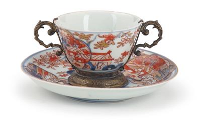 An Imari Cup with a Saucer and Silver Mount from Augsburg, - Argenti e Argenti russo
