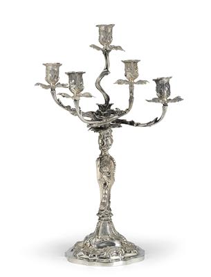 A Five-Arm Girandole from Copenhagen, - Silver and Russian Silver