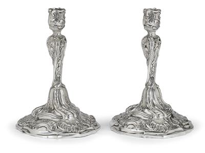 A Pair of Candleholders from Frankfurt, - Argenti e Argenti russo