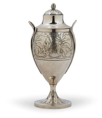 An Empire Sugar Urn from Vienna, - Silver and Russian Silver