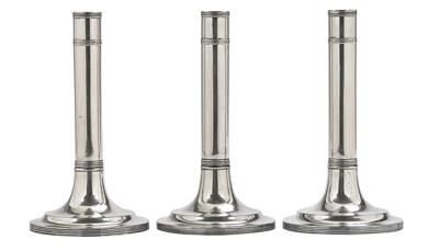 3 Wiener Biedermeier Kerzenleuchter, - Silber und Russisches Silber