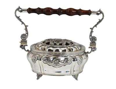 An Italian “Warmer” (Scaldino), - Silver and Russian Silver