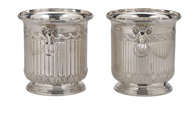 A Pair of Wine Coolers from Paris, - Silver and Russian Silver