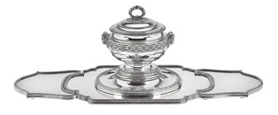 A Covered Tureen with Support and Mirror Tray, from Paris, - Silver and Russian Silver