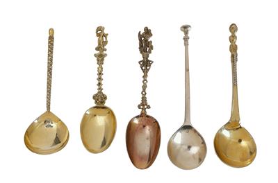 A Spoon Collection, - Silver and Russian Silver