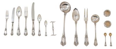 A Cutlery Set for 6 Persons from Vienna, - Silver and Russian Silver