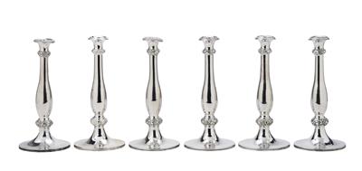 6 Candleholders from Vienna, - Silver and Russian Silver