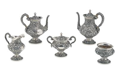 A Tea and Coffee Service from America, - Silver and Russian Silver