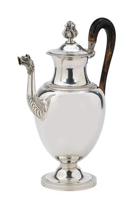 Große Wiener Biedermeier Teekanne, - Silber und Russisches Silber