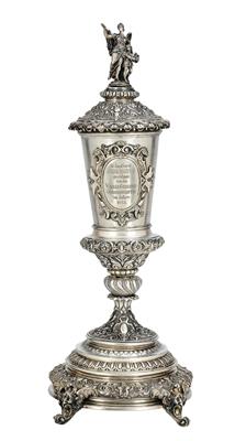 A Large Covered Goblet with Support, from Vienna, - Silver and Russian Silver
