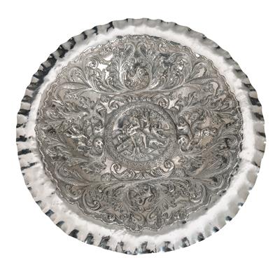 A Historicist Tray, - Silver and Russian Silver