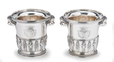 A Pair of Wine Coolers of the Knights of Malta, - Silver and Russian Silver