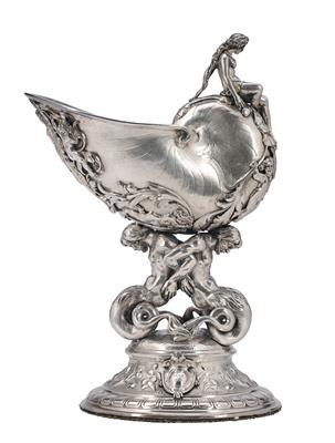 A Nautilus Goblet from Vienna, - Silver and Russian Silver