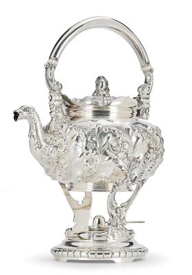 A Teapot with Rechaud and Burner from America, - Argenti e Argenti russo