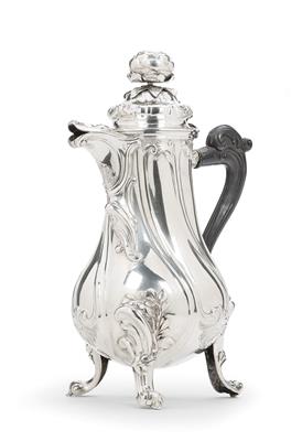 A Coffee Pot from Brussels, - Silver and Russian Silver