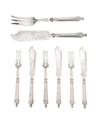A Fish Cutlery Set for Six Persons, - Argenti e Argenti russo
