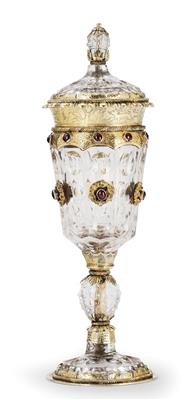 A Renaissance Rock Crystal Goblet from Freiburg, - Silver and Russian Silver