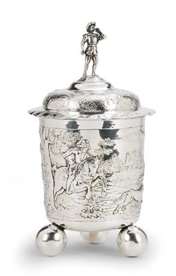 A Historicist Cup with Cover, - Silver and Russian Silver