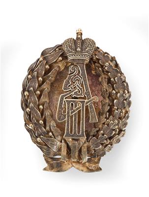 An Imperial Russian Badge for Adjutants and Retinue of Czar Alexander III, - Argenti e Argenti russo