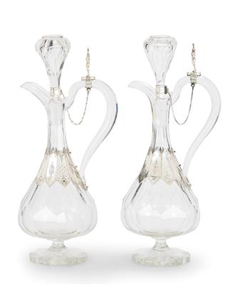 A Pair of Wine Jugs from the Netherlands, - Silver and Russian Silver