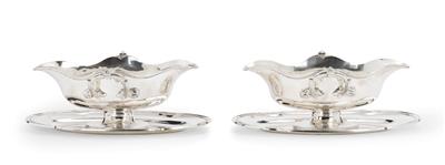 A Pair of Gravy Boats from Paris, - Silver and Russian Silver