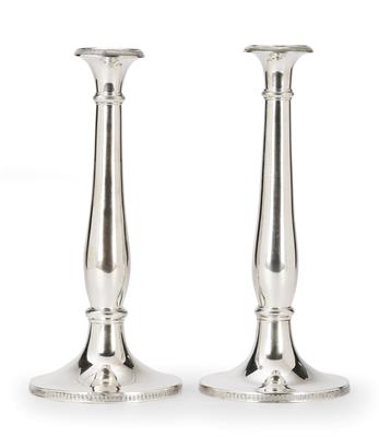 A Pair of Candleholders from Pest, - Argenti e Argenti russo