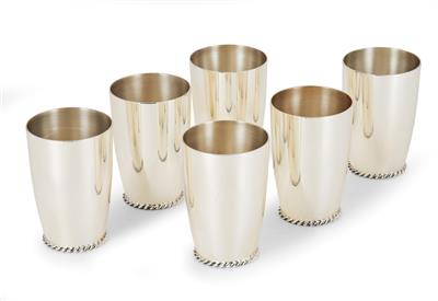 Six Beakers from Germany, - Silver and Russian Silver