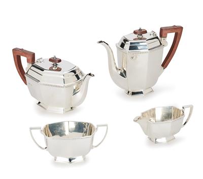 Sheffielder Tee- und Kaffeegarnitur, - Silber und Russisches Silber