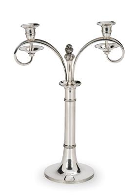 An Empire Candelabrum with Two-Light Girandole Insert, - Silver and Russian Silver