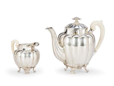 A Coffeepot and Milk Jug from Vienna, - Silver and Russian Silver