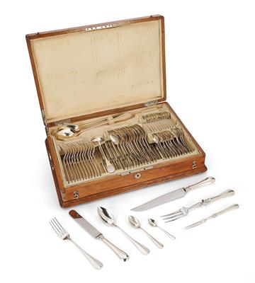 A Cutlery Set for 12 Persons from Vienna, - Silver and Russian Silver