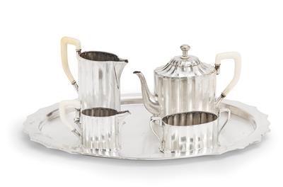 A Tea Set from Vienna, - Silver and Russian Silver