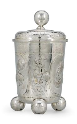 A Baroque Cup with Cover, - Silver