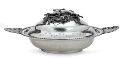 A Covered Hunting Tureen by Buccellati, - Silver