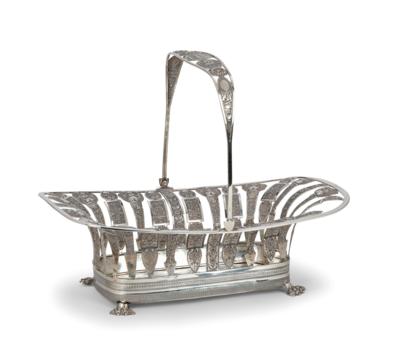 A Handled Basket from Germany, - Silver