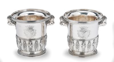 A Pair of Wine Coolers of the Knights of Malta, - Stříbro