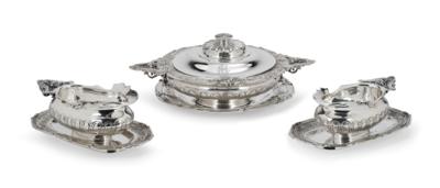 A Legumière with Two Gravy Boats, from Paris, - Silver