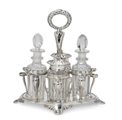 A Biedermeier Cruet Frame from Vienna, - Stříbro