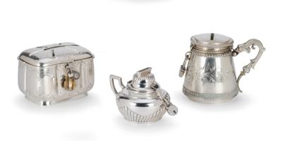 3 Money Boxes from Vienna, - Silver