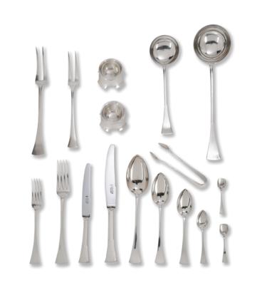 A Cutlery Set for 12 Persons, from Budapest, - Stříbro