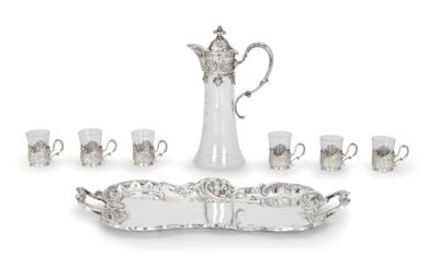 A Liqueur Set from Germany, - Silver