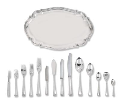 A Cutlery Set for 12 Persons from Germany, - Silver