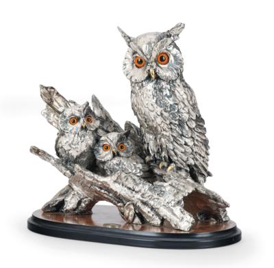 An Owl Family, - Silver