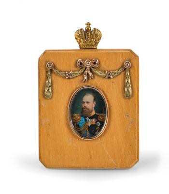 A Miniature Frame by Fabergé, - Stříbro