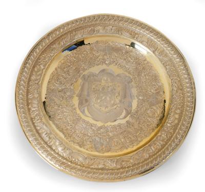 A Large Maltese Presentation Plate, - Silver