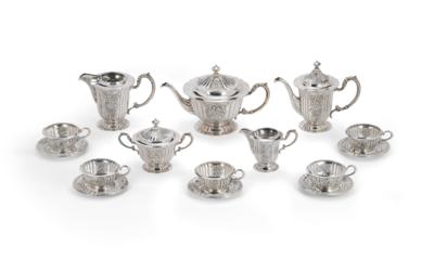 A Large Late Biedermeier Tea and Coffee Service from Vienna, - Silver