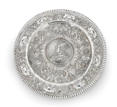 A Historicist Presentation Plate, - Silver