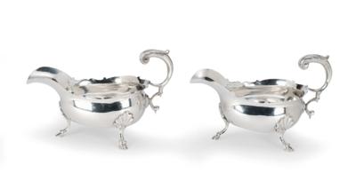 A Pair of George II Gravy Boats from London, - Silver