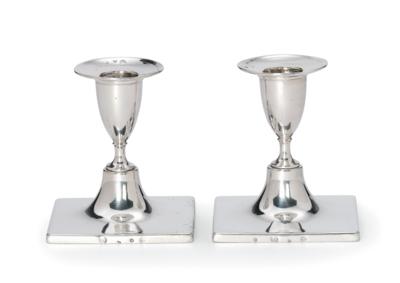 A Pair of Early Biedermeier Candleholders from Pest, - Argenti