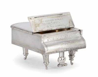 A Spice Bowl in the Shape of a Piano, from Saint Petersburg, - Silver